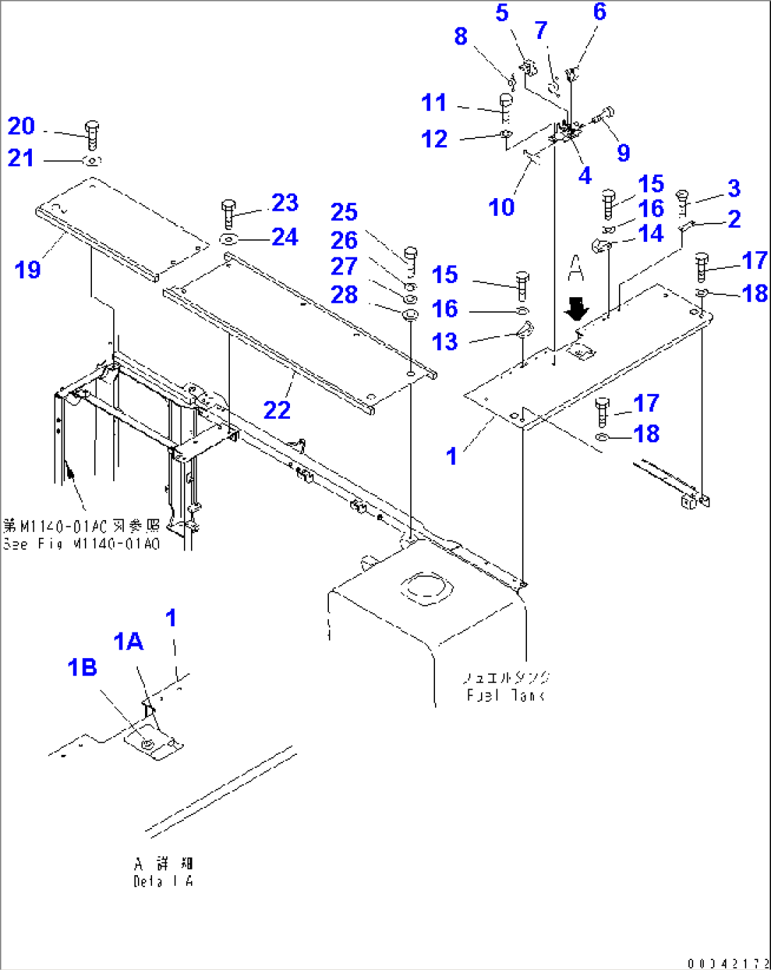 COVER (UPPER) (MACHINE CAB) (1/2) (LONG TRACK SPEC.)(#1288-)