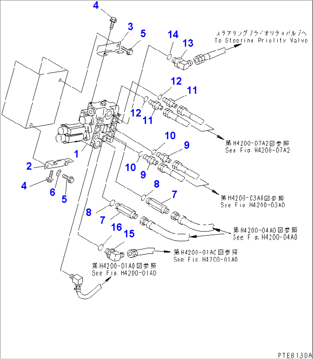 HYDRAULIC MAIN VALVE (WITH 3-SPOOL AND PIPING)