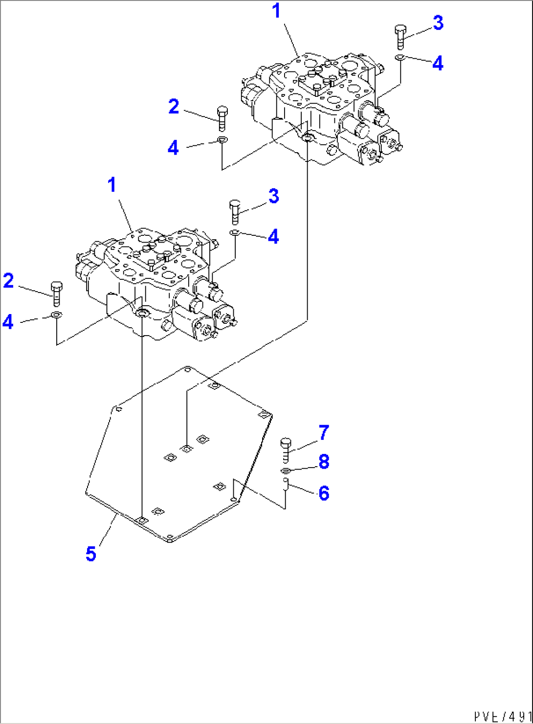 LOADER CONTROL VALVE (VALVE AND MOUNTING PARTS) (TODAKA SPEC.)(#51001-)