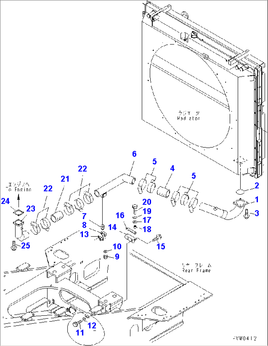 COOLING LINE (RADIATOR PIPING¤ 2/3)