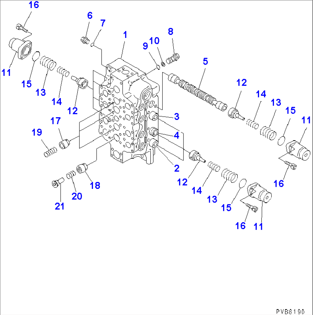 MAIN VALVE (1/6) (4-SPOOL) (NO.2)(#20001-20026)
