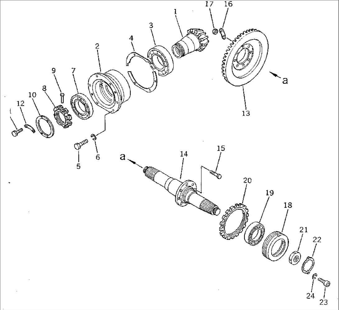 BEVEL GEAR AND SHAFT (FOR STRENGTHENED TRACK)