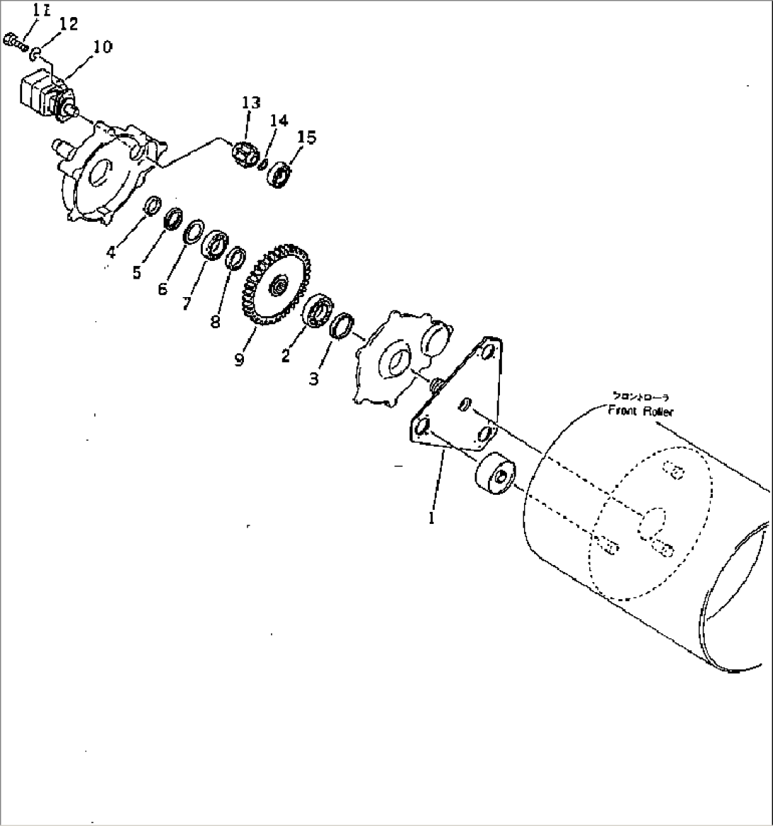 FRONT ROLLER (5/5) (TRAVEL MOTOR AND FINAL DRIVE GEAR)