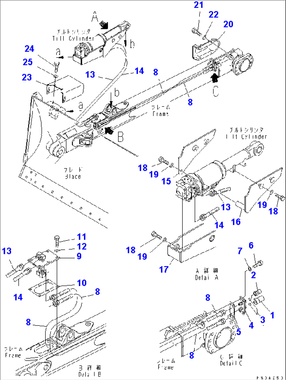 DOZER OIL LINE (TILT CYLINDER LINE) (STRAIGHT TILT DOZER)