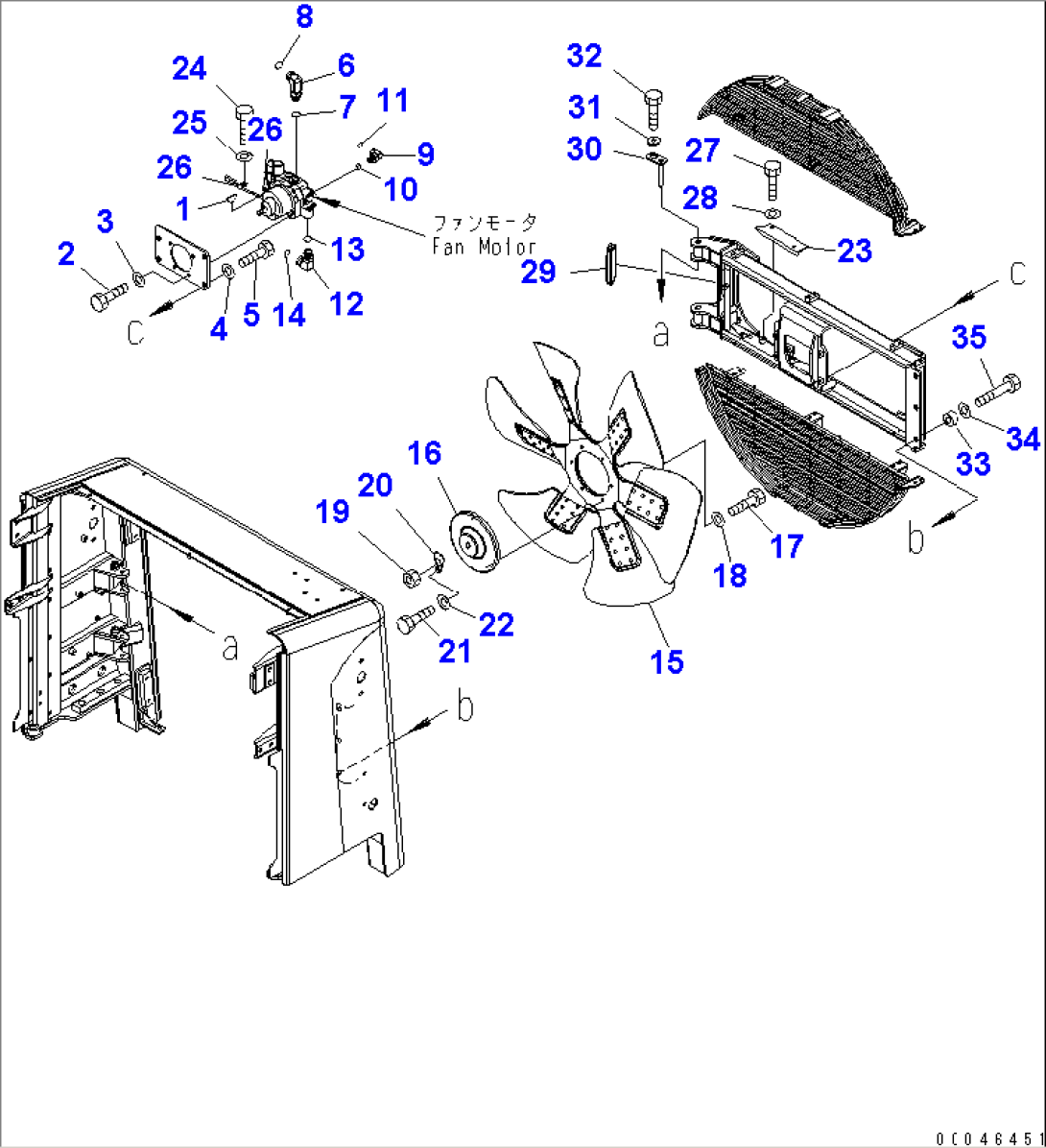 RADIATOR GUARD (FAN MOTOR RELATED PARTS AND FAN)(#55001-)