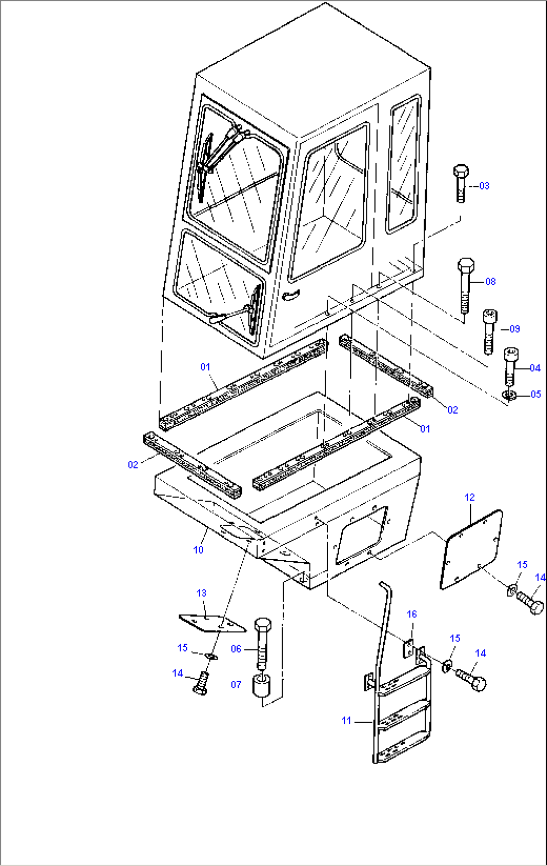 Cab Fixation with Pedestal 590 mm