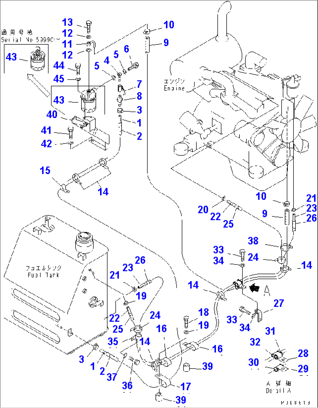 FUEL LINE (WITH ADDITIONAL FUEL FILTER) (EXCEPT JAPAN)(#58001-)