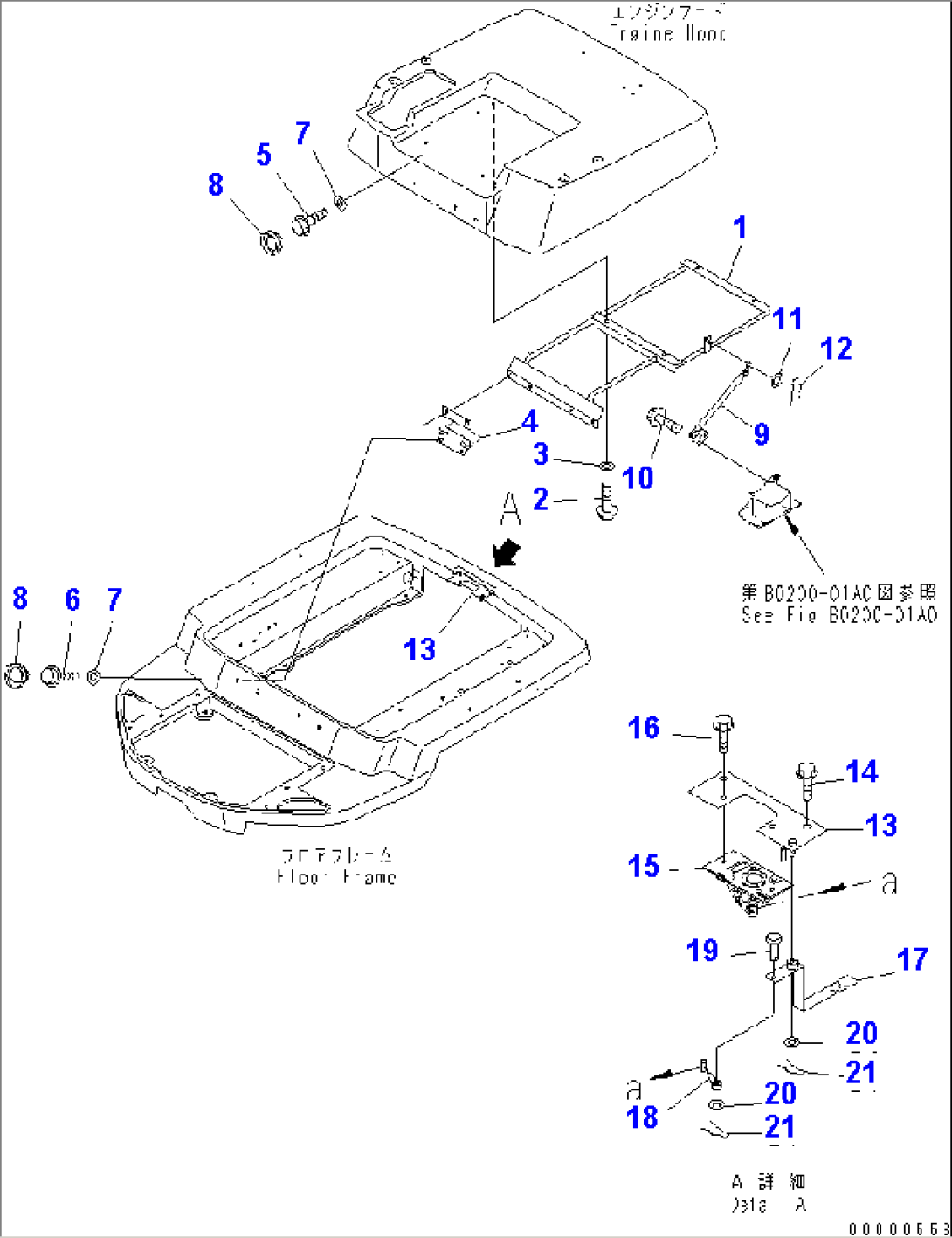 ENGINE HOOD STAY AND LOCK (SEAT BELT)(#20001-21836)