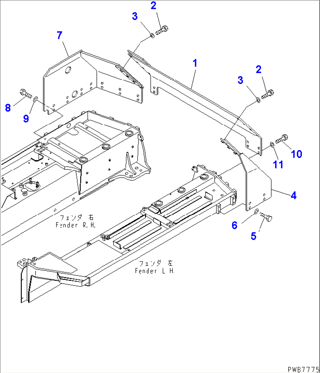 FUEL TANK AND HYDRAULIC TANK COVER (WITH SWEEPER)