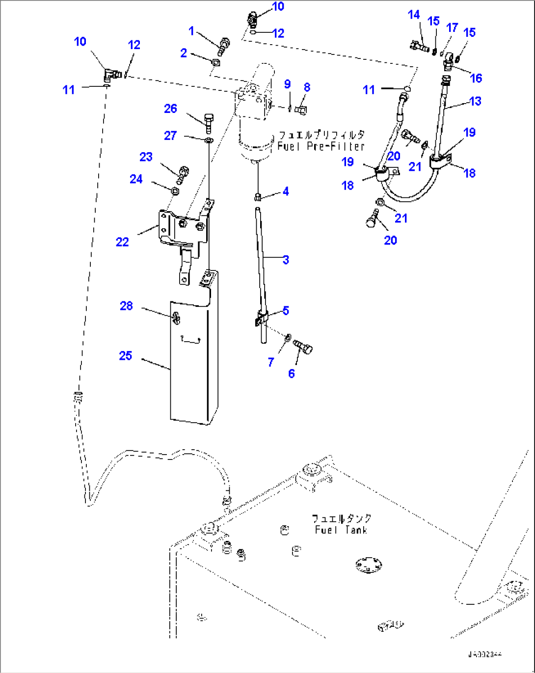 Fuel Tank, Prefilter Bracket (#80001-)