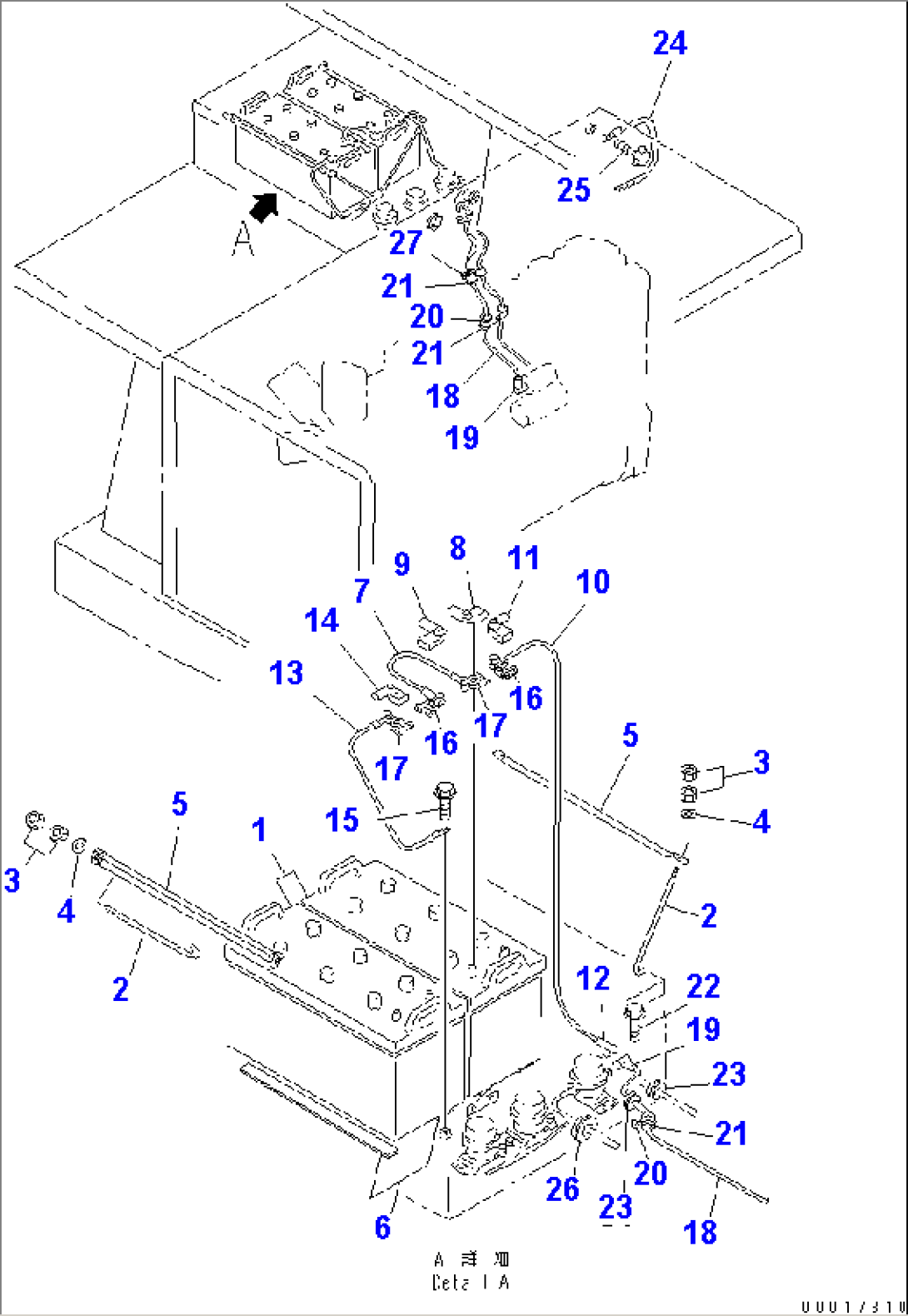BATTERY AND MOUNTING (LARGE CAPACITY BATTERY)(#1601-)