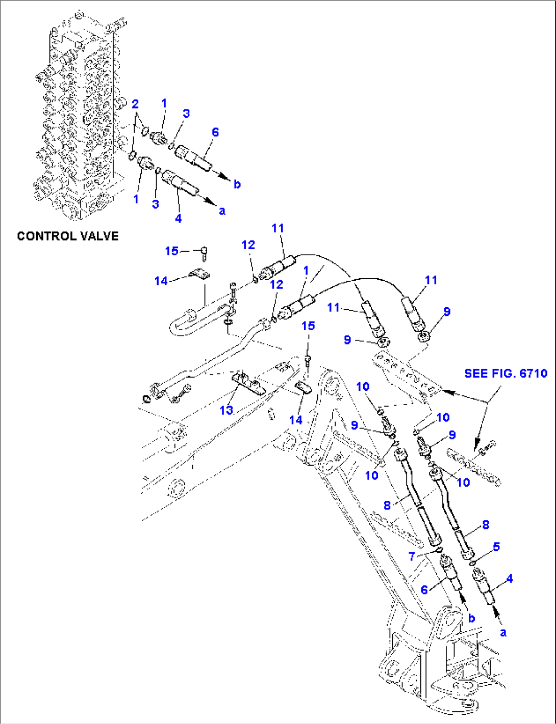 HYDRAULIC PIPING (ARM CYLINDER LINE) (FOR 2-PIECE BOOM)