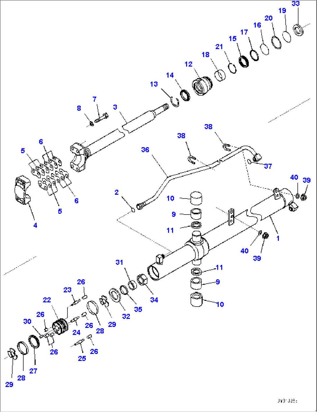 Dozer Blade Lift Cylinder, L.H. (#80001-)