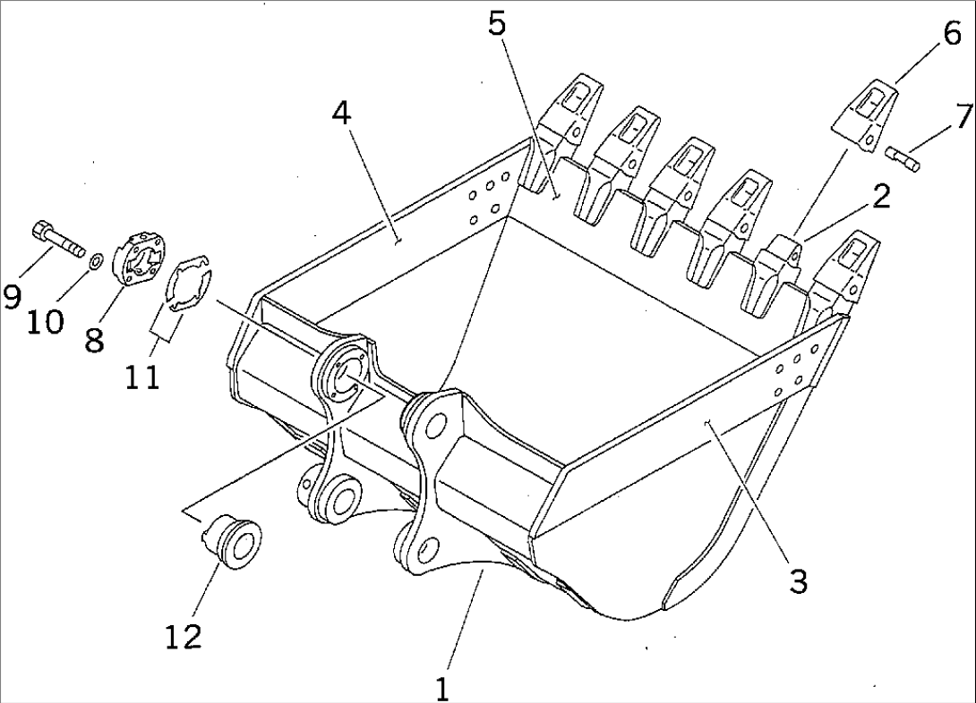 BUCKET¤ 1.4M3¤ 1515MM (HORIZONTAL PIN TYPE) (WITH ADJUSTING)(#30001-34267)