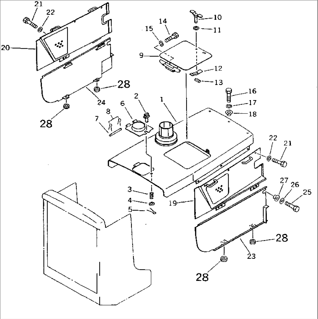 ENGINE HOOD AND SIDE COVER (FOR POWER ANGLE POWER TILT DOZER)