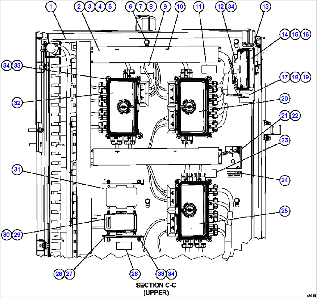 AUXILIARY CONTROL CABINET COMPONENTS - RH WALL 1/2