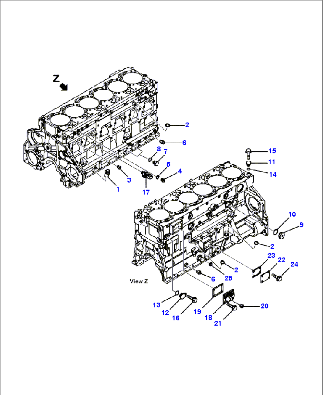 A2212-B7A1 CYLINDER BLOCK OIL PRESSURE SWITCH AND COVERS