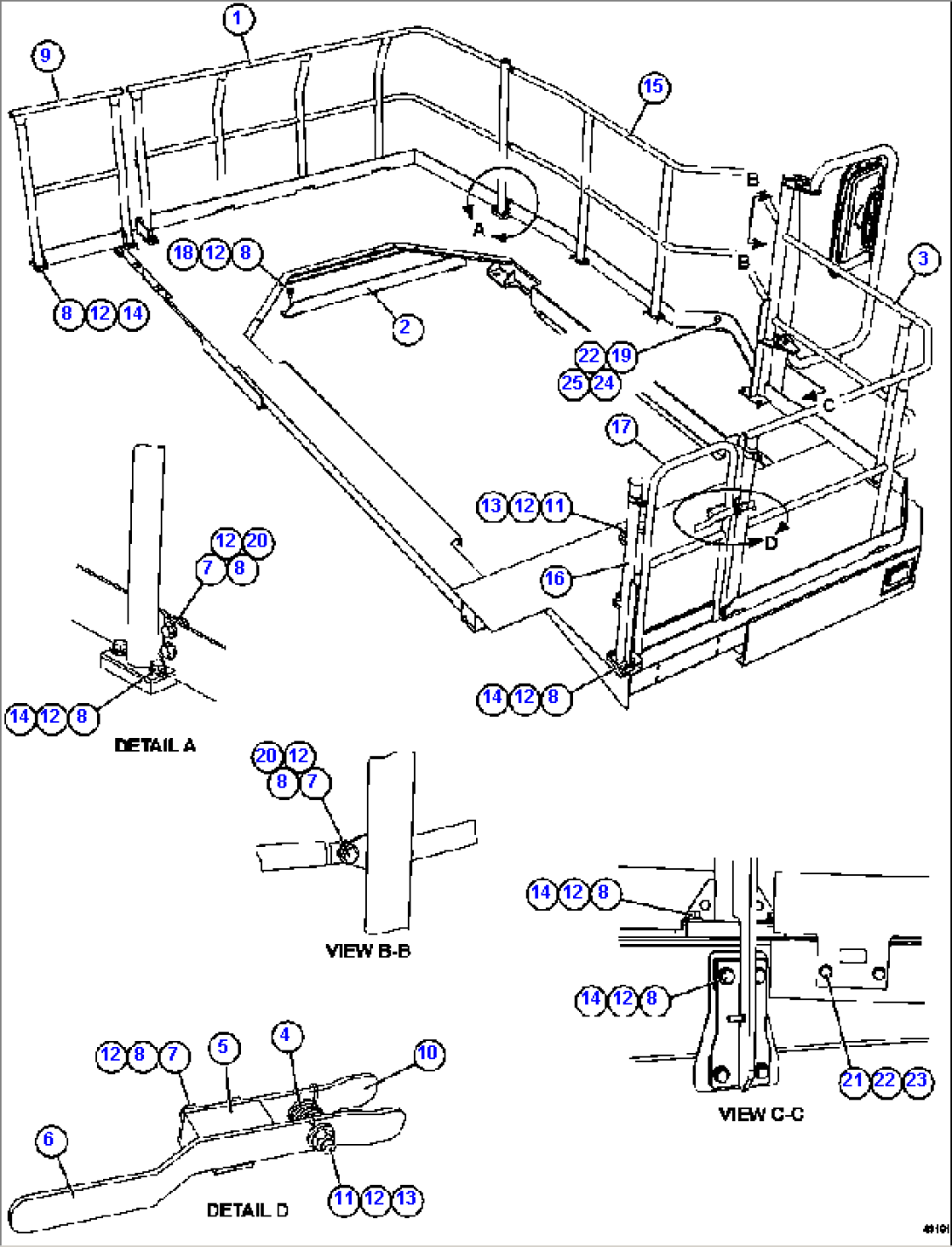 LH DECK HANDRAILS