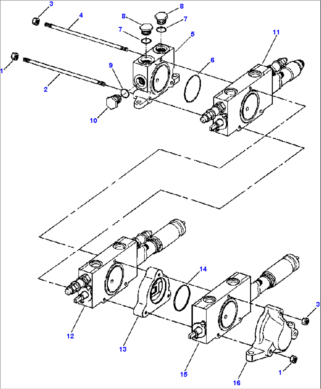 PILOT CONTROL VALVE COMPLETE ASSEMBLY, 3-SPOOL