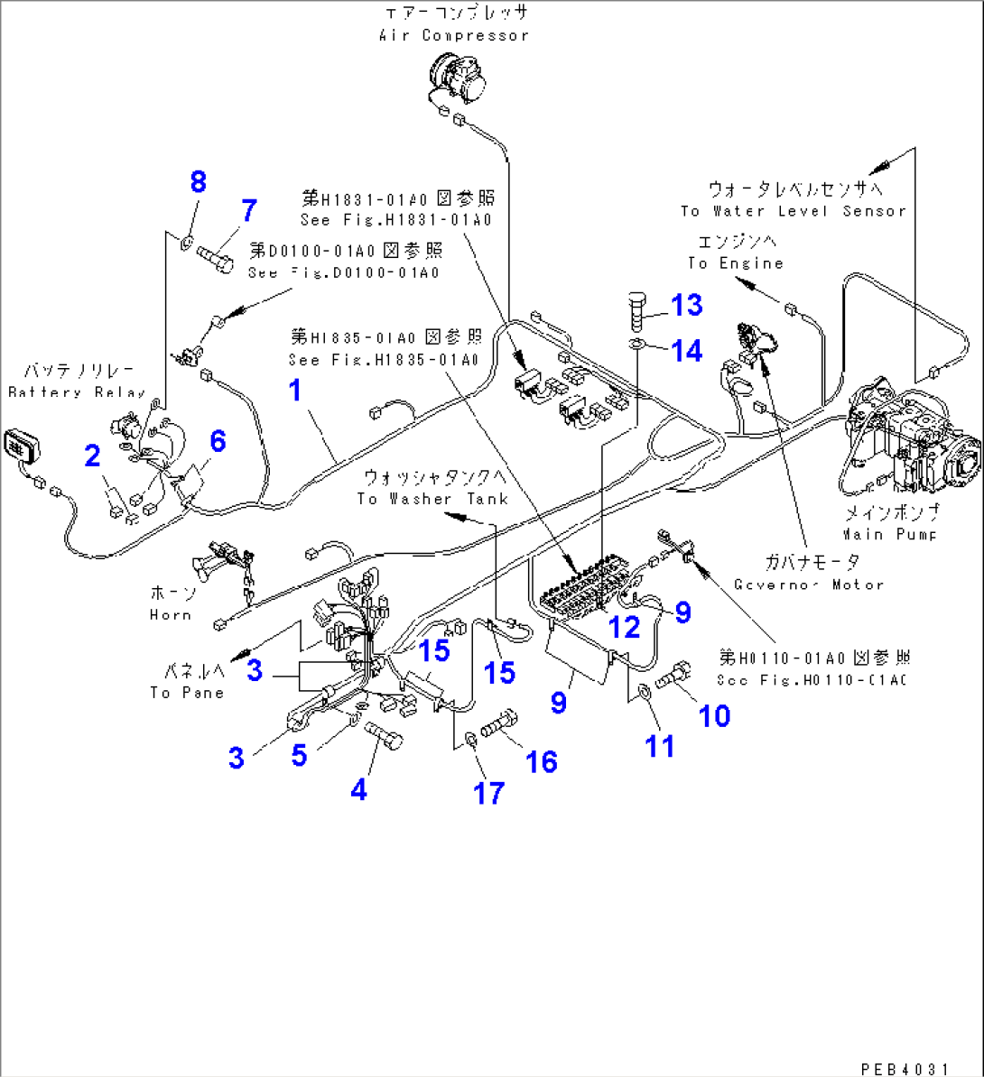 WIRING (MAIN HARNESS¤ WIRING) (BACKHOE)(#30001-30174)