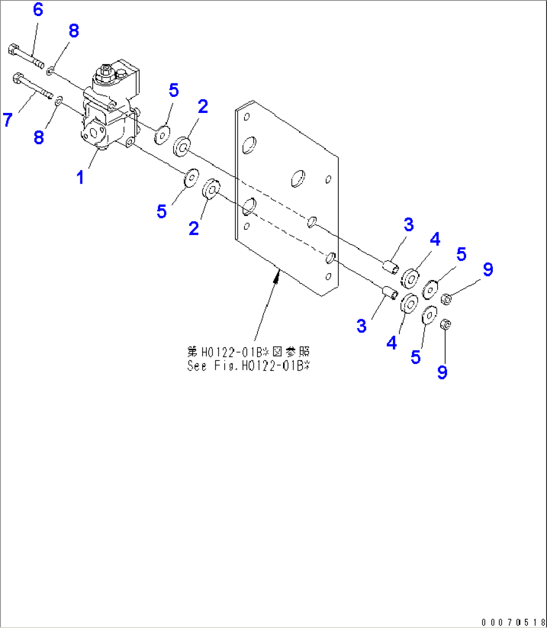 STEERING VALVE (CUT-OFF VALVE AND MOUNTING PARTS) (-40ßC SPEC.)(#52406-)