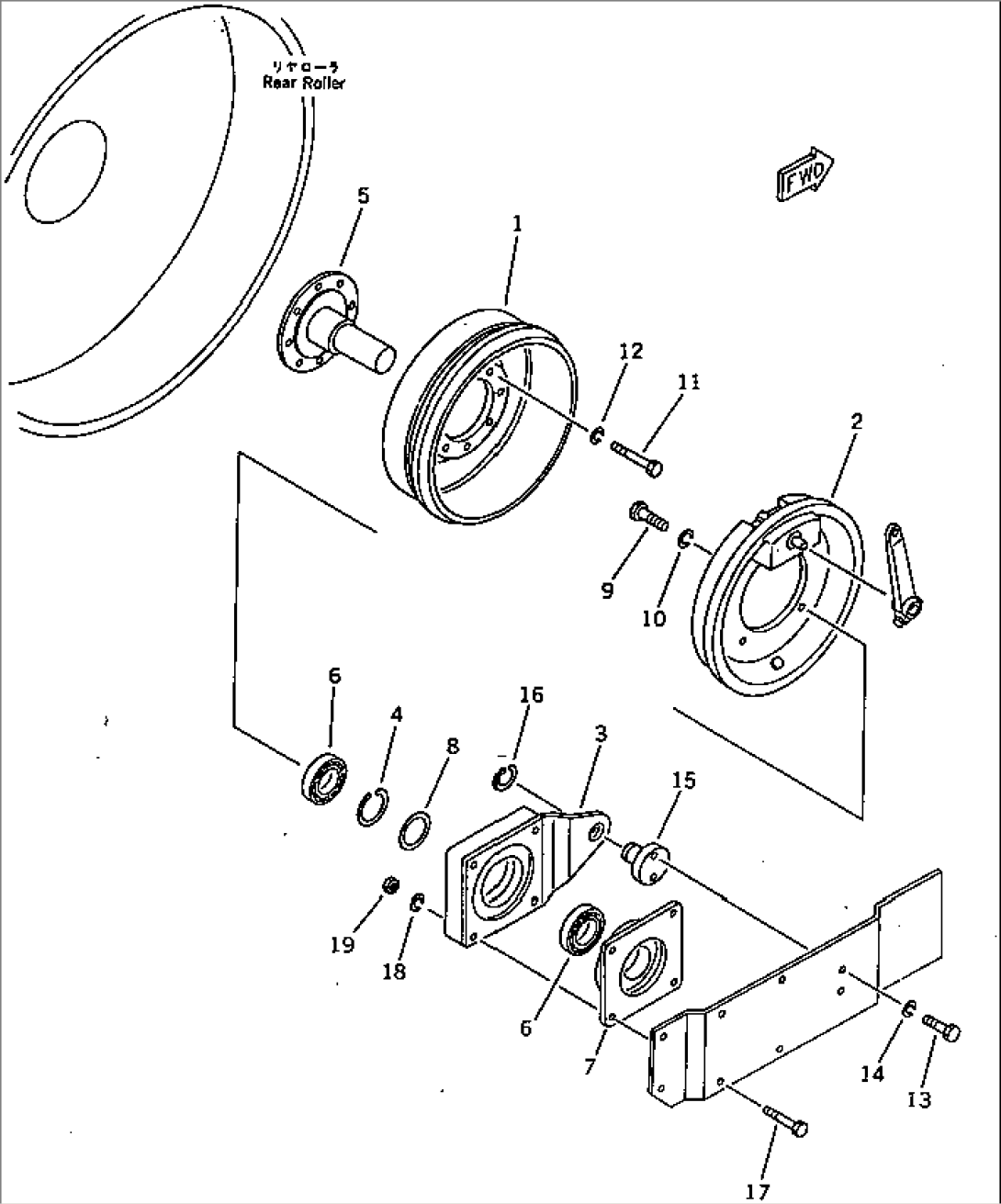REAR ROLLER (2/4) (PARKING BRAKE AND MOUNTING PARTS)