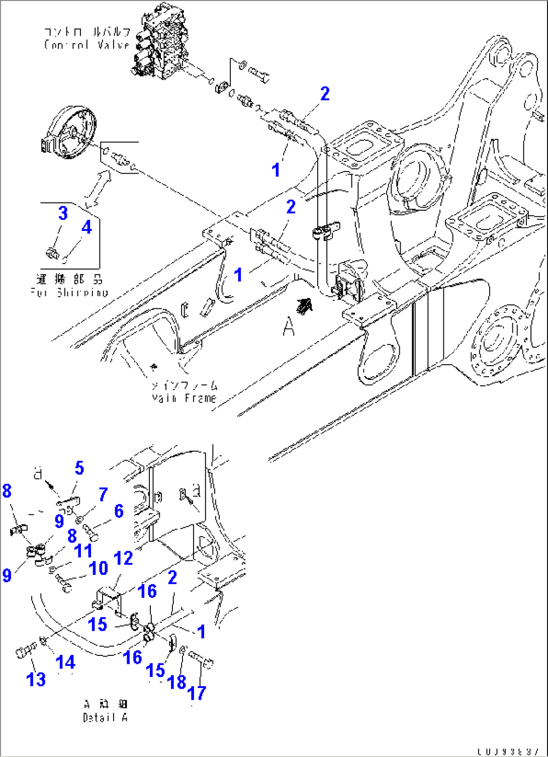 BLADE TILT PIPING (FOR TILT DOZER) (COLD WEATHER (B) SPEC.)(#30001-)