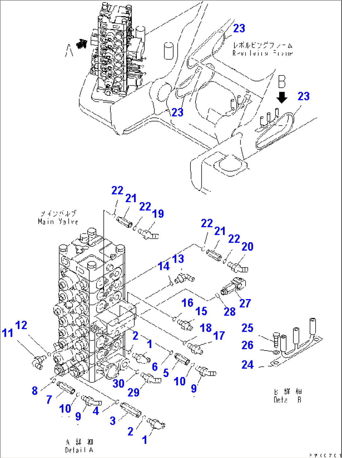 ARM AND BUCKET LINE (1/3) (FOR ATTACHMENT) (FOR EXCEPT JAPAN)(#5001-7730)