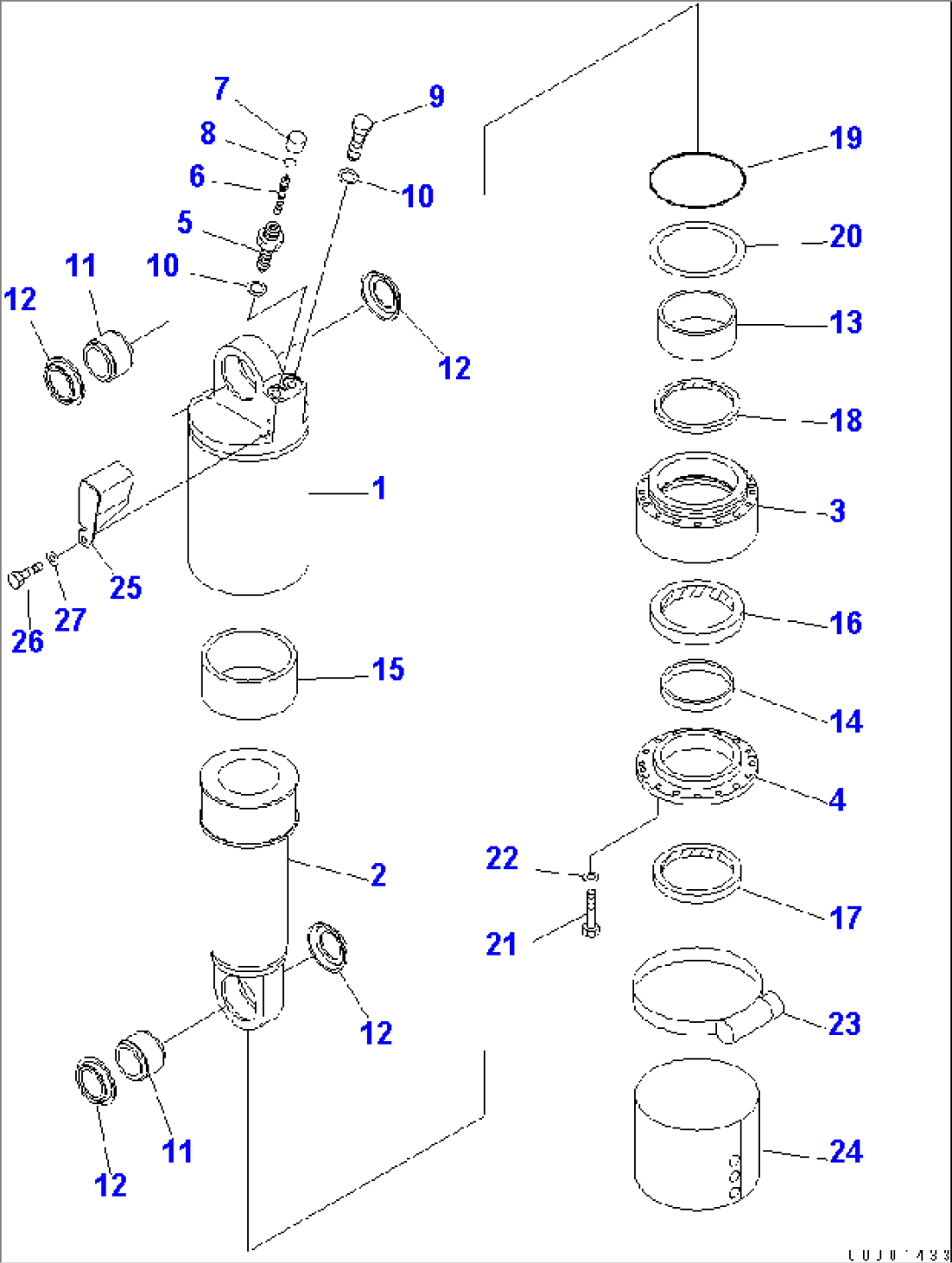 REAR SUSPENSION CYLINDER¤ INNER PARTS (-40ßC SPEC.)