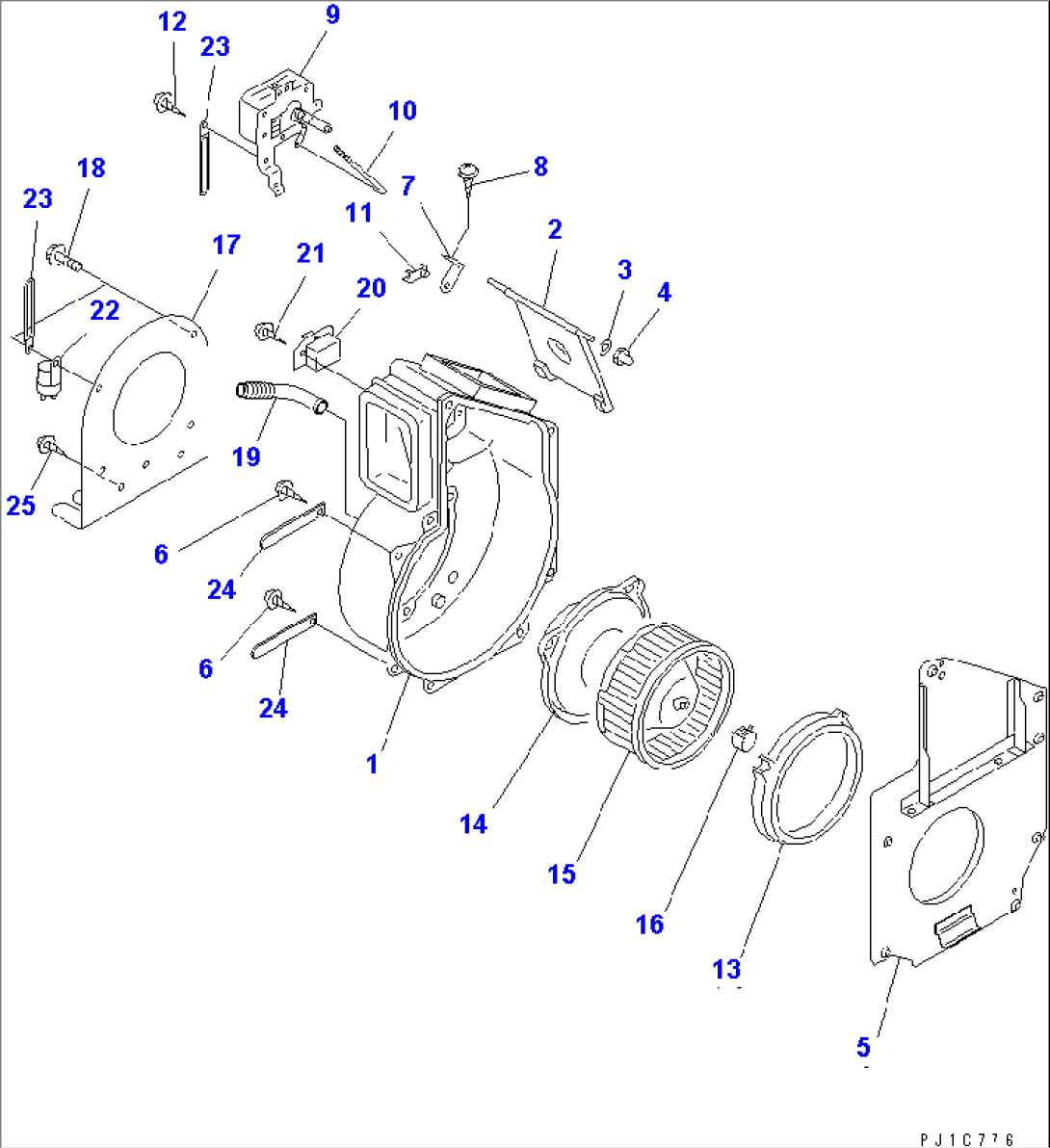 BLOWER ASSEMBLY (FOR AIR CONDITIONER)(#K35001-)