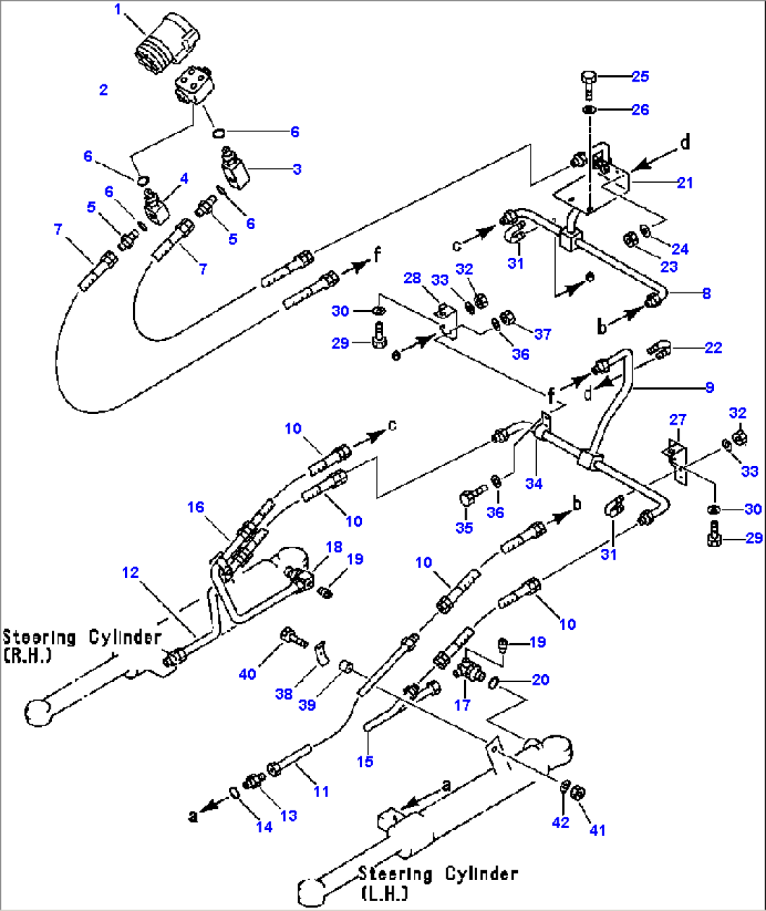 HYDRAULIC PIPING STEERING VALVE TO STEERING CYLINDERS