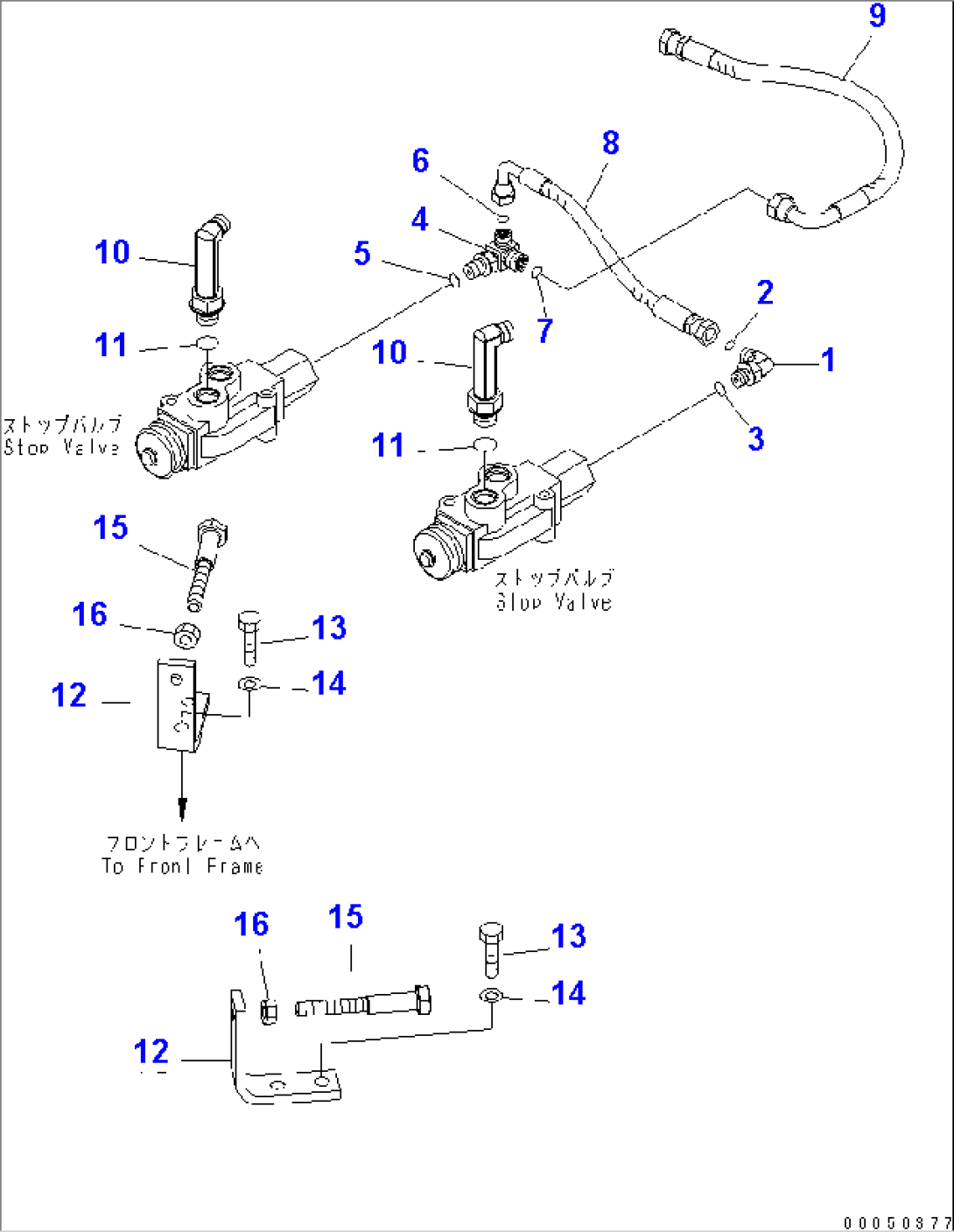 STEERING LINE (STOP VALVE MOUNTING) (1/2)