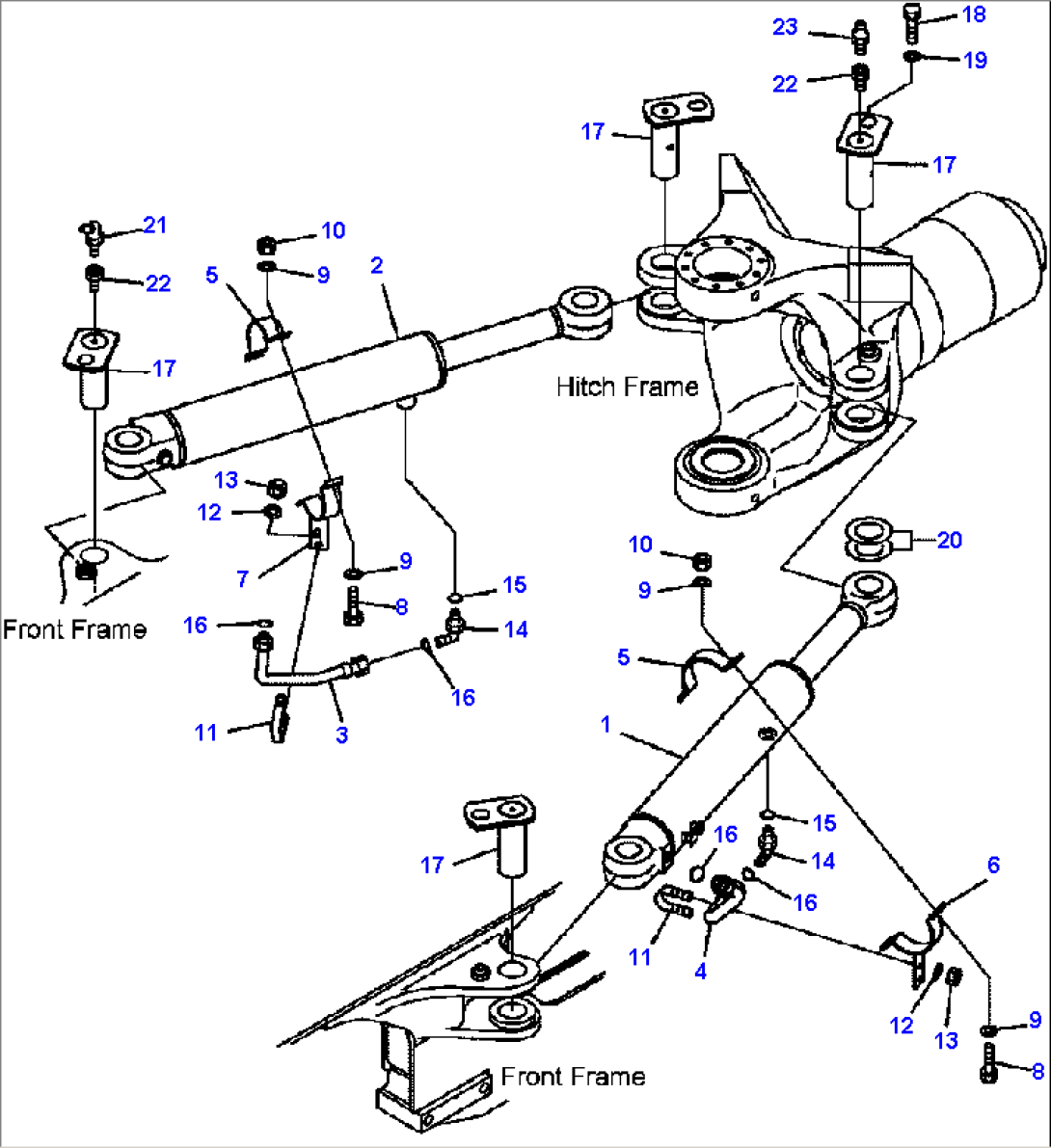 FIG. J3160-01A0 STEERING CYLINDER AND PIPING