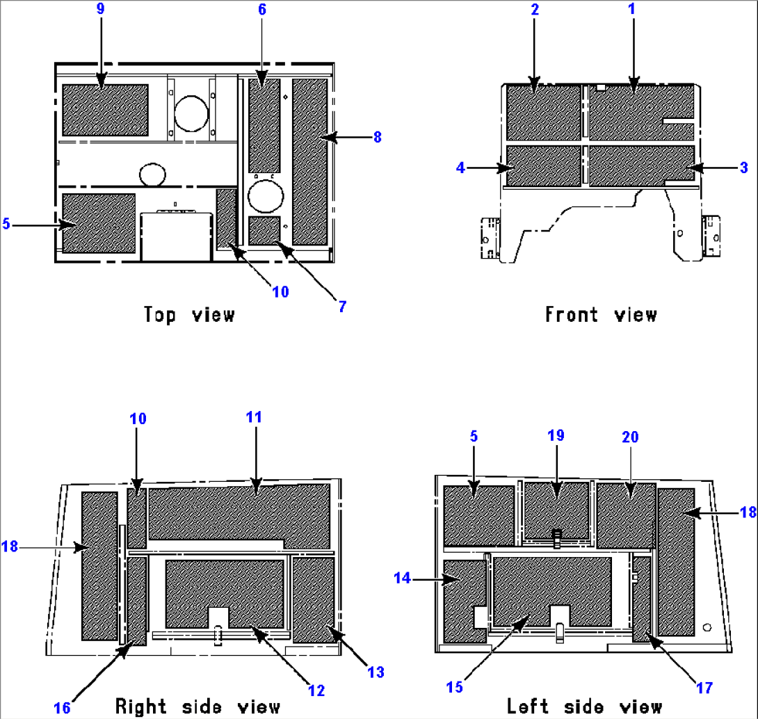 ENGINE HOOD AND SIDE COVER (INSULATION)