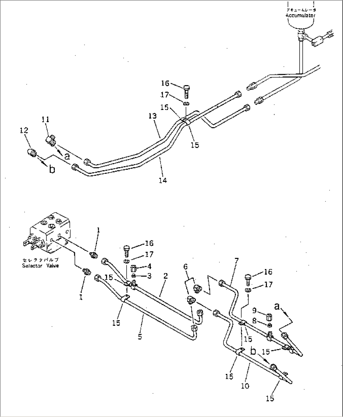 HYDRAULIC PIPING (WINCH MOTOR TO ACCUMULATOR TO SELECTOR VALVE) (1/2)