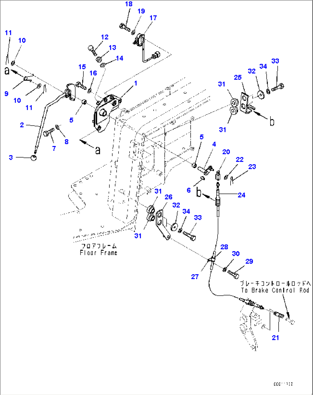 Floor Frame, Parking Brake Lever (#30147-)