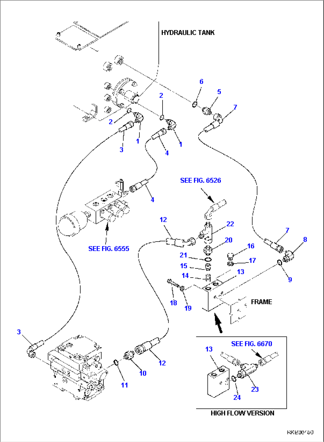HYDRAULIC PIPING (RETURN LINE) (1/2)