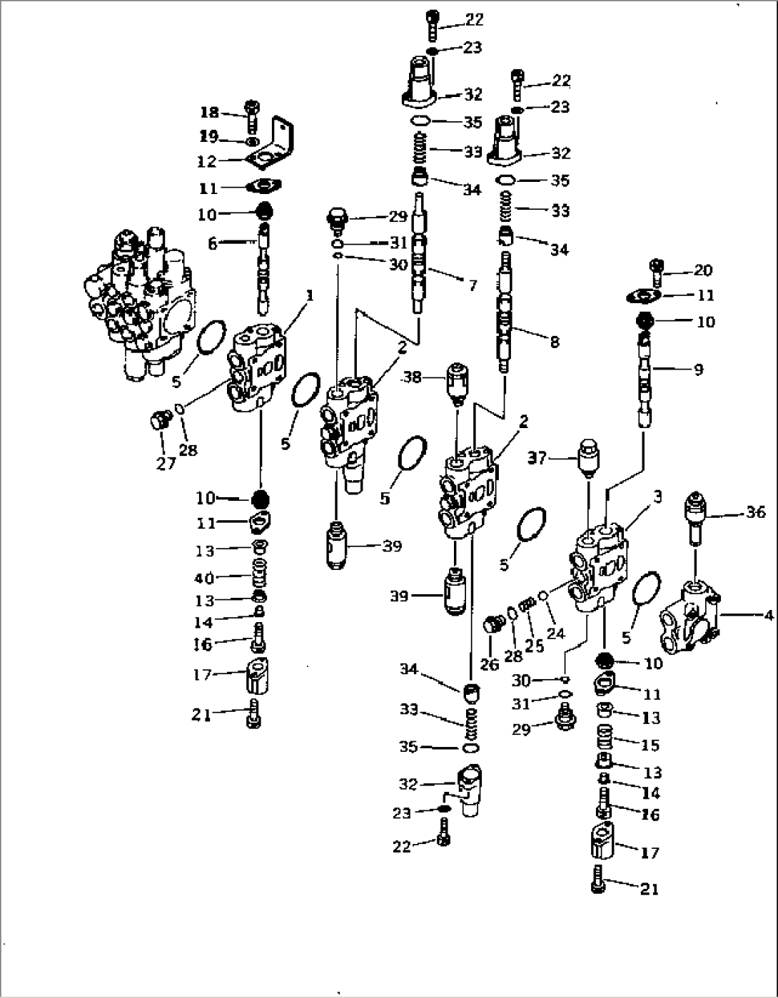 HYDRAULIC CONTROL VALVE (7-SPOOL)(2/3)(#6222-)