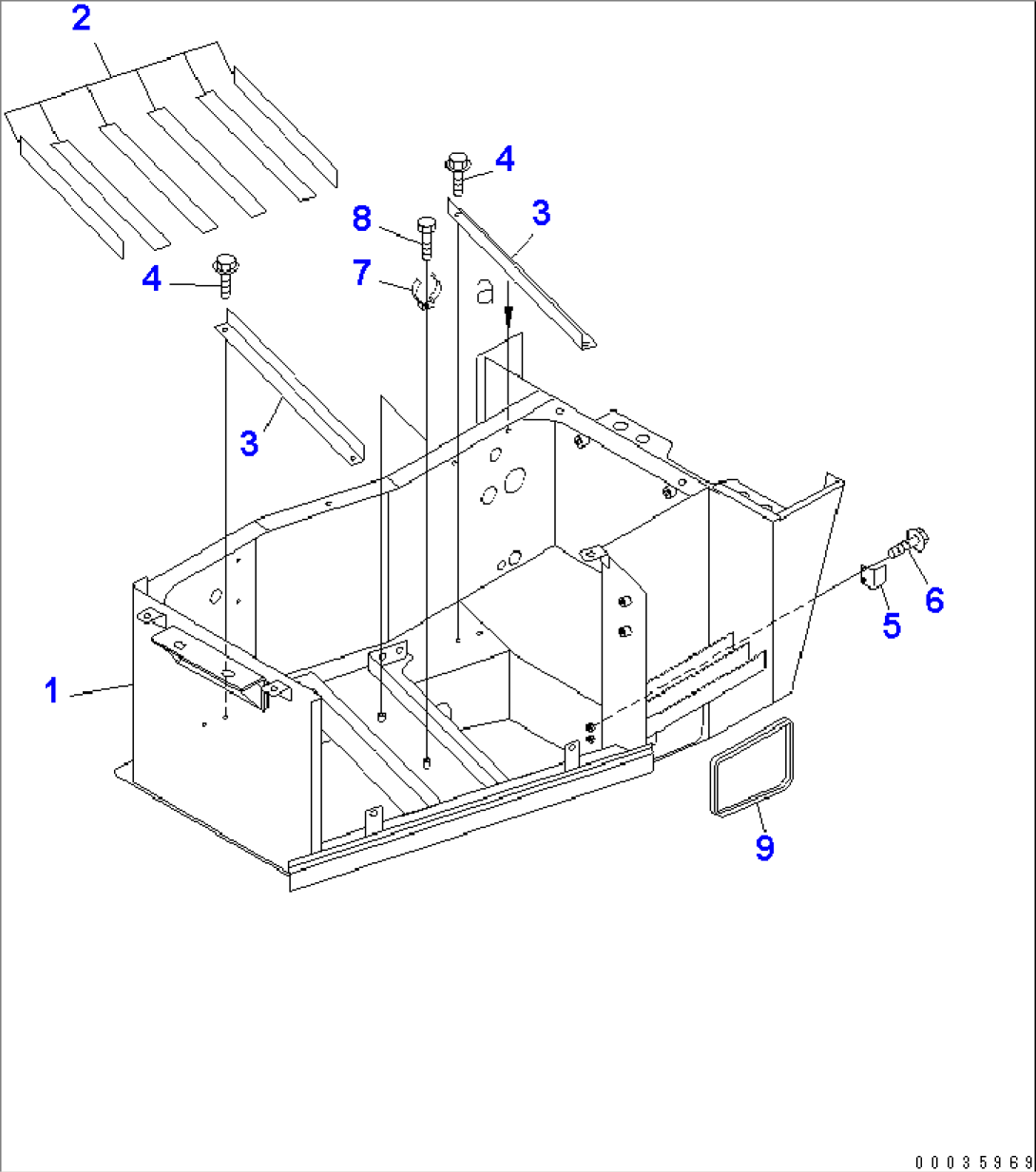 BATTERY BOX (LOWER FENDER¤ L.H.) (1/2) (WITH LADDER LAMP)(#1173-)