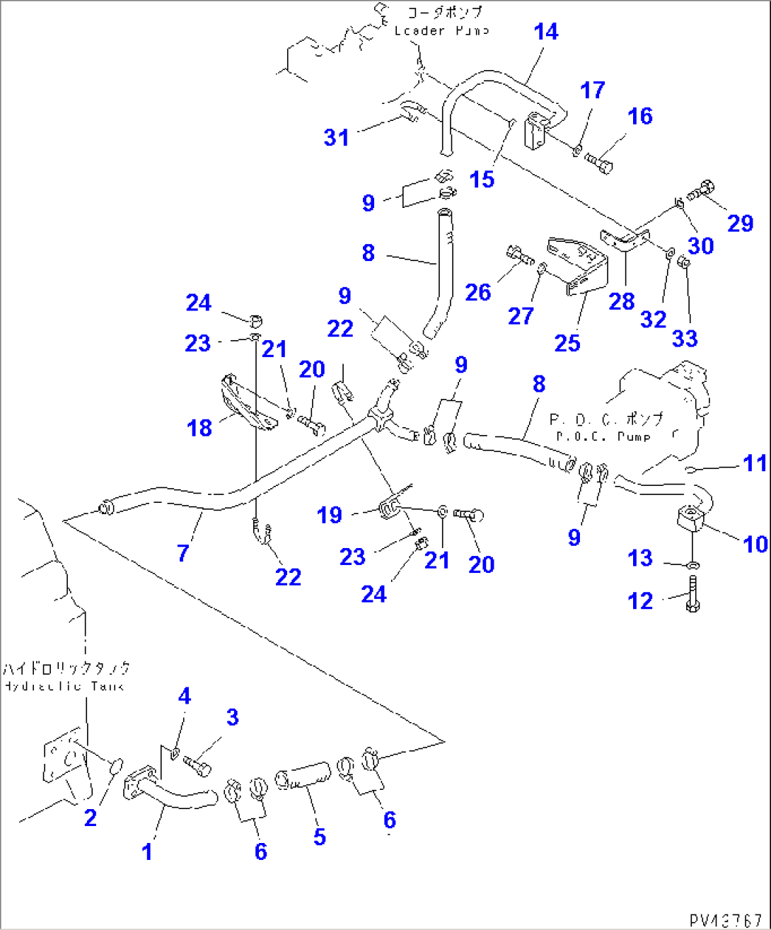 HYDRAULIC PIPING (P.O.C. AND P.P.C. VALVE LINE 1/7)