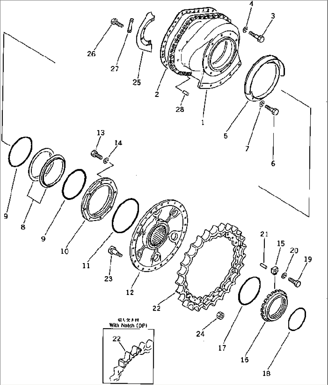 FINAL DRIVE CASE AND SPROCKET