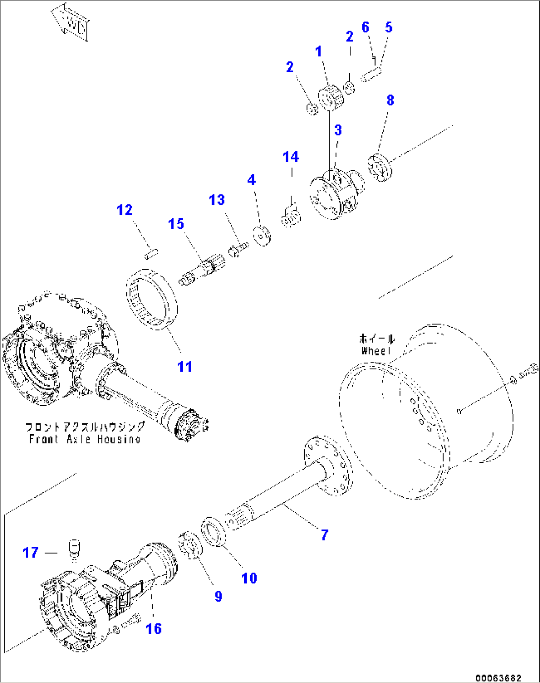 Front Axle, Final Drive and Housing, R.H. (#75053-)