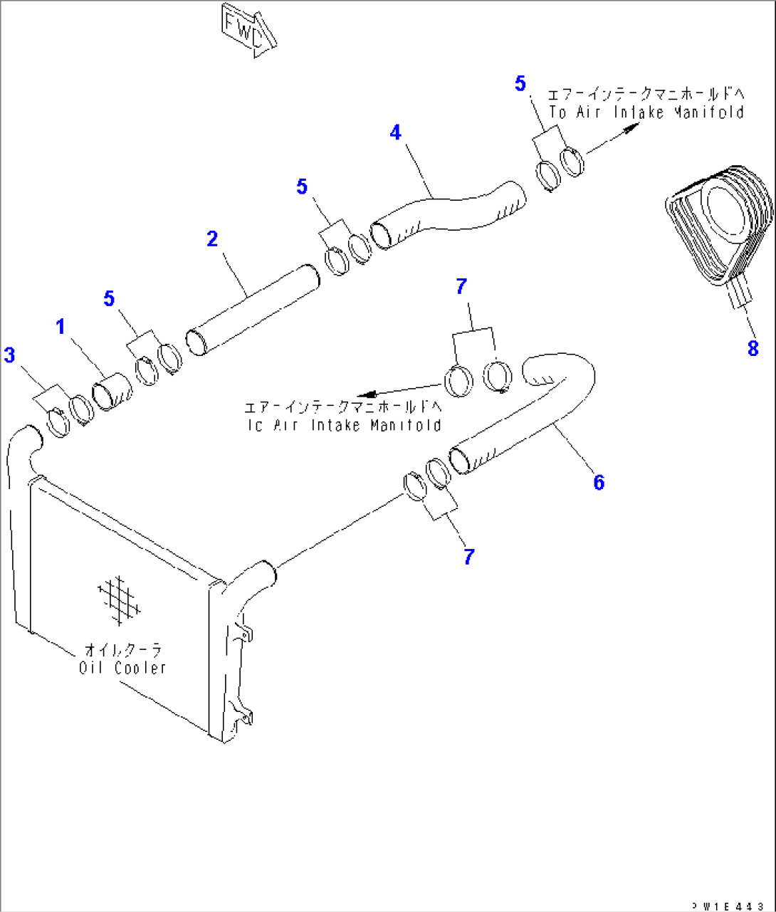 COOLING (AFTER COOLER HOSE AND V-BELT)(#K32001-)