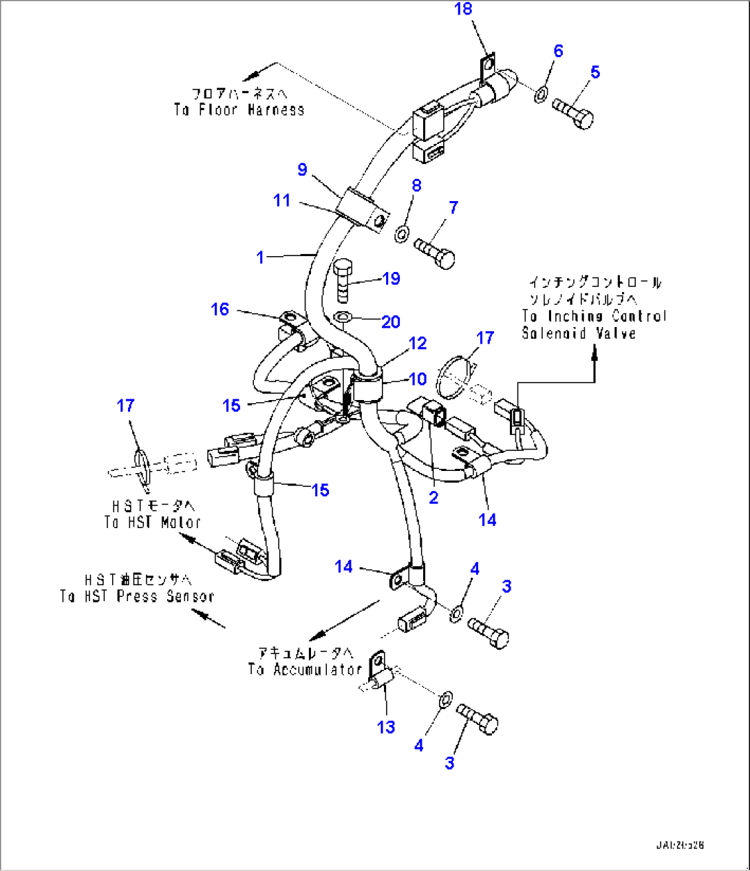 Rear Electric Wiring Harness, HST Wiring Harness (#70452-)