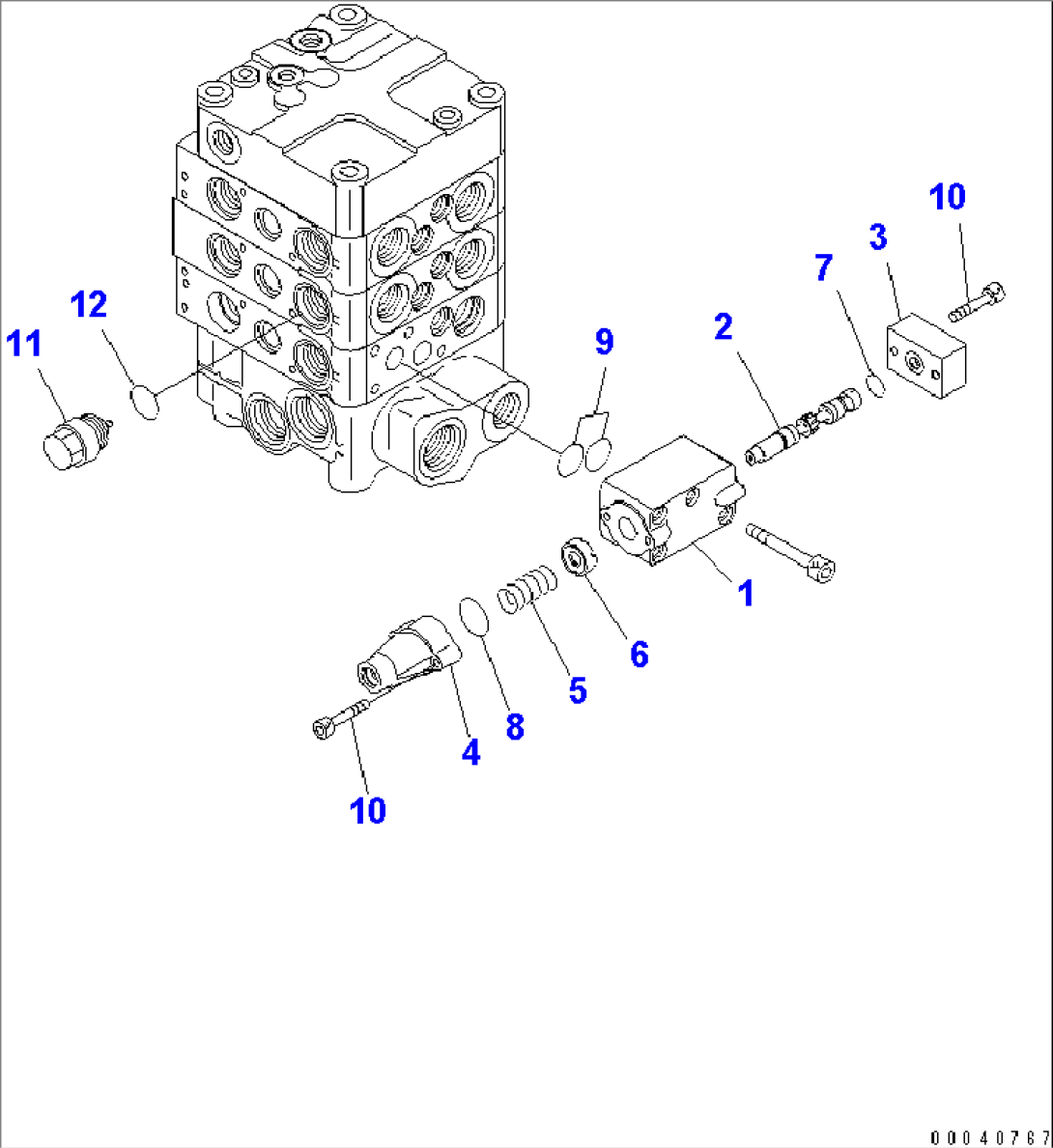 CONTROL VALVE (2-SPOOL) (7/8)(#65001-)