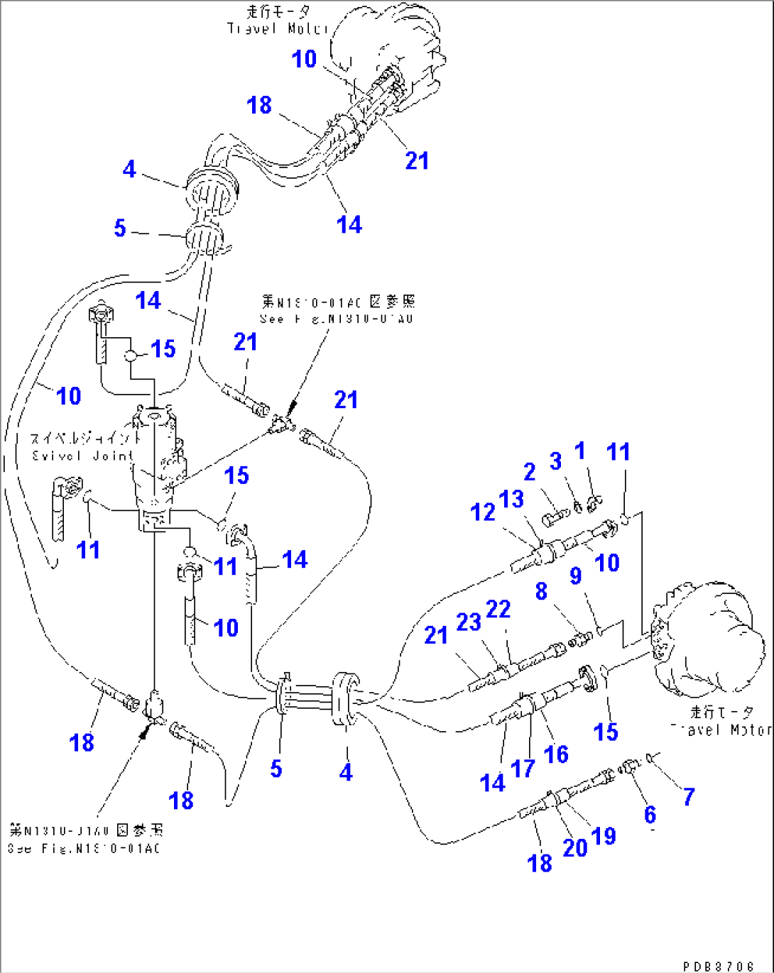 TRAVEL PIPING (TRAVEL SPEED 3RD)(#10001-10573)