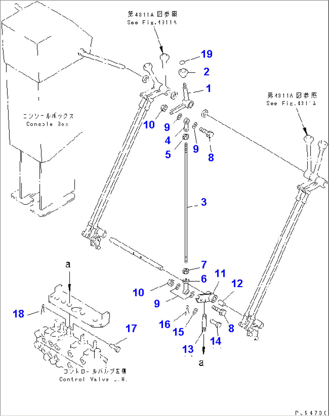 HYDRAULIC CONTROL LEVER (FOR ANGLING SNOW PLOW AND POWER TILT) (1/2)(#4501-4629)