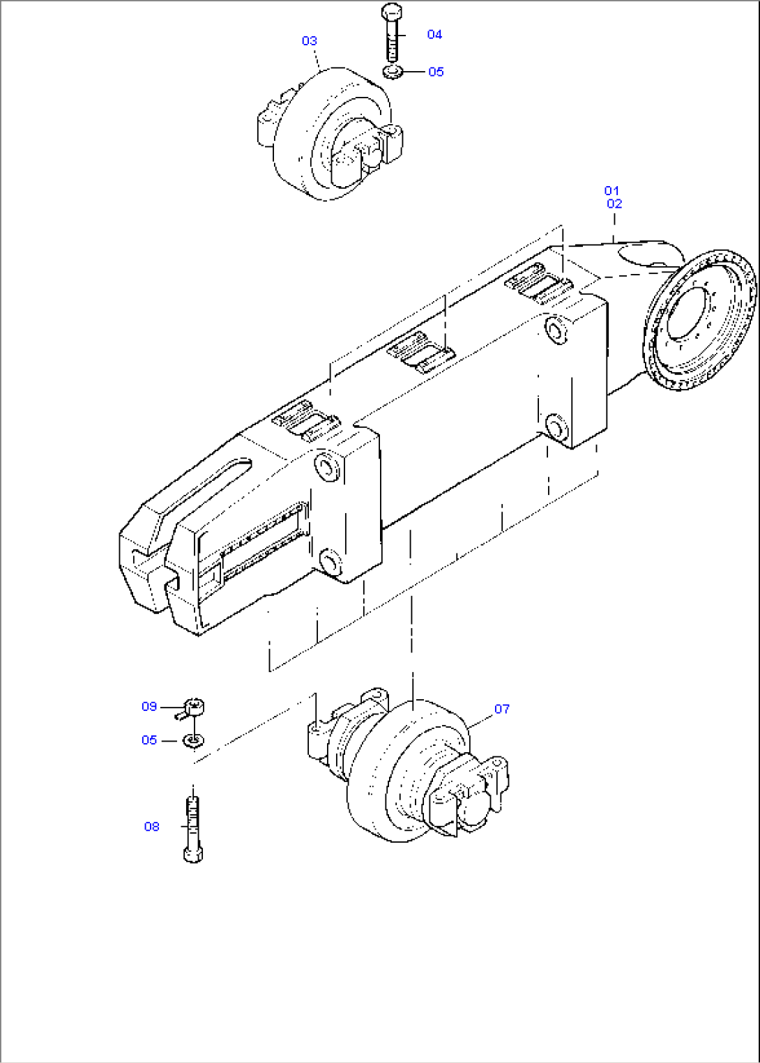 Track Frame, Bottom,-and Top Roller