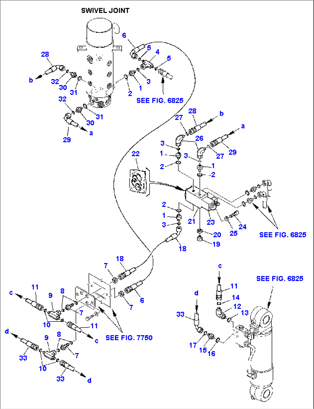 HYDRAULIC PIPING (FRONT BLADE WITH REAR OUTRIGGER) (1/2)