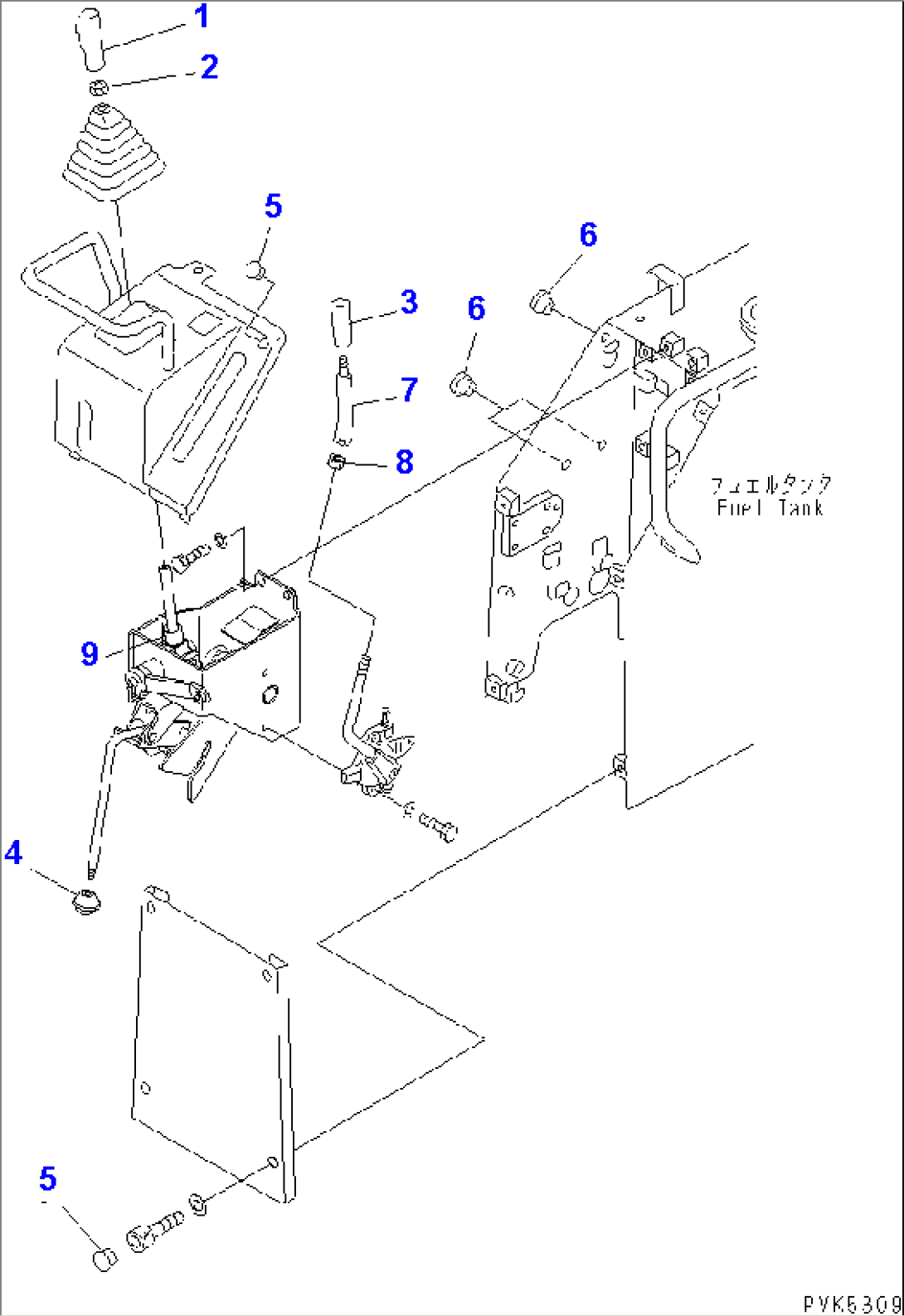 CONTROL KNOB (D21) (FOR STEEL CAB) (FOR F3-R3 TRANSMISSION)(#80199-)